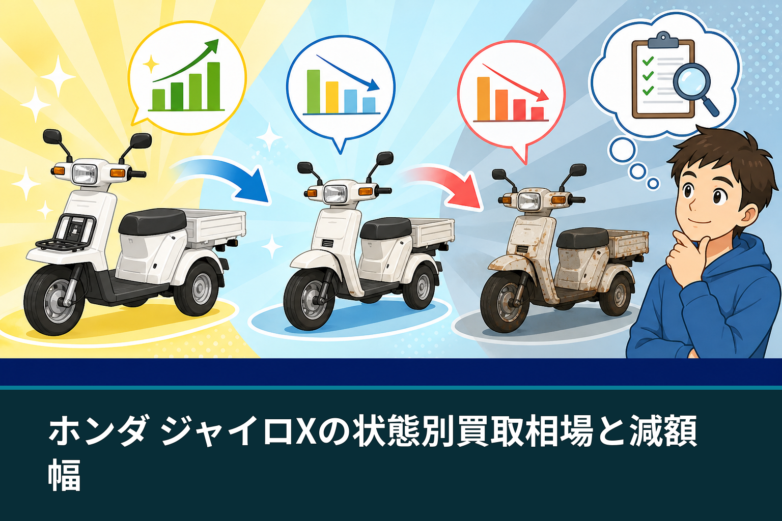 ホンダ ジャイロXの状態別買取相場と減額幅
