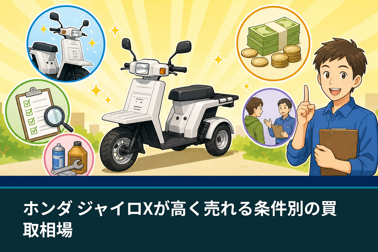 ホンダ ジャイロXが高く売れる条件別の買取相場