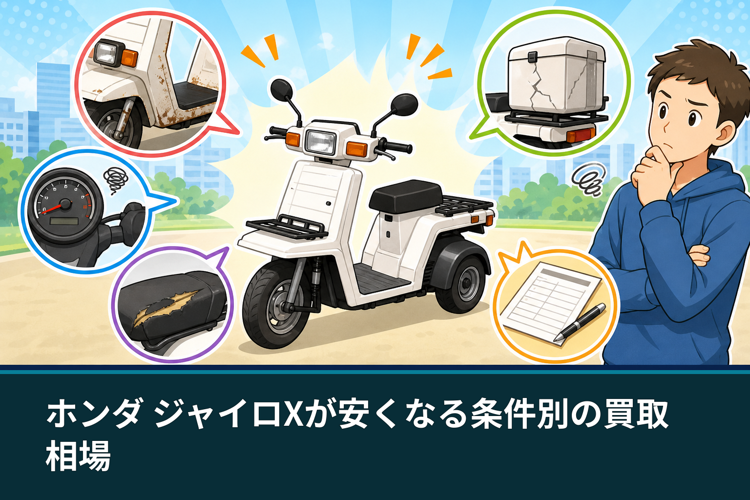ホンダ ジャイロXが安くなる条件別の買取相場