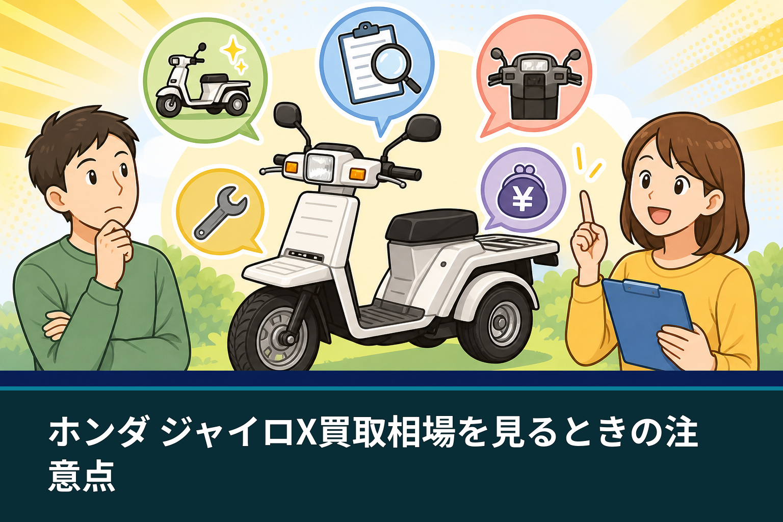 ホンダ ジャイロX買取相場を見るときの注意点
