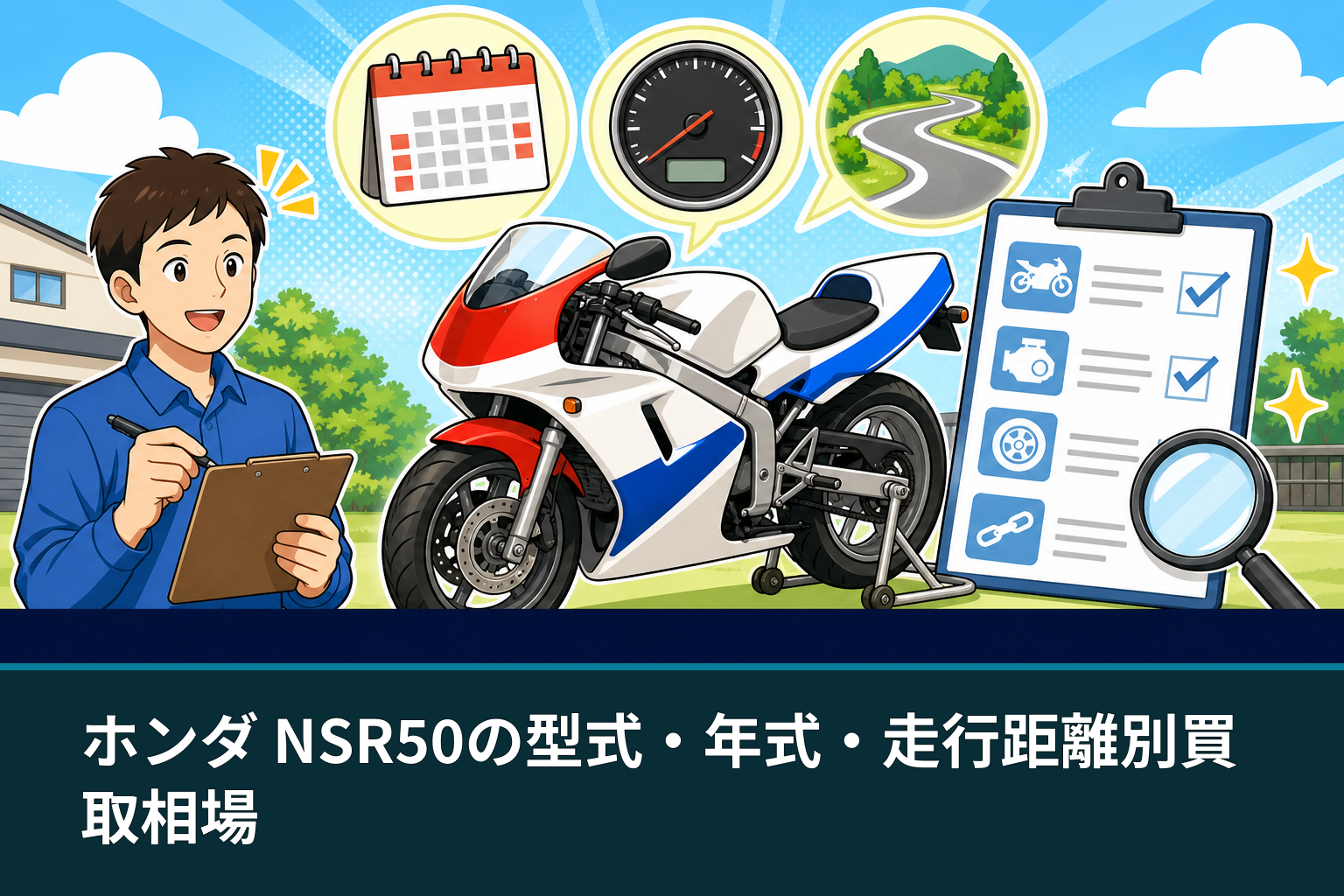 ホンダ NSR50の型式・年式・走行距離別買取相場
