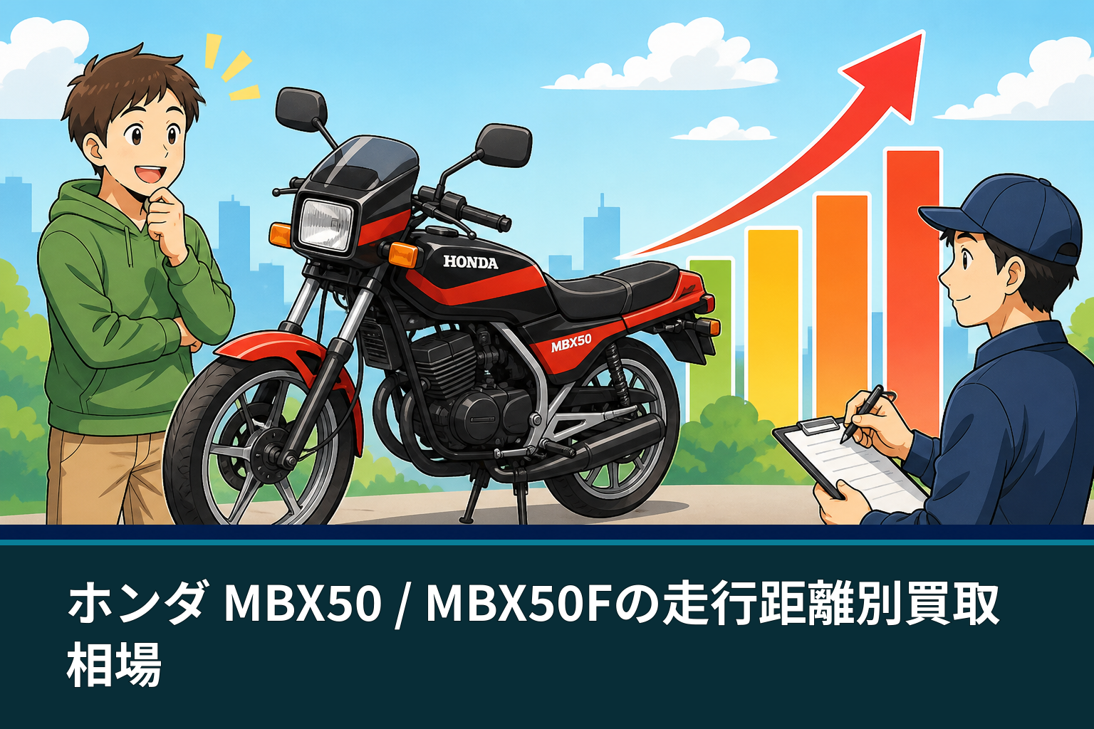 ホンダ MBX50 / MBX50Fの走行距離別買取相場