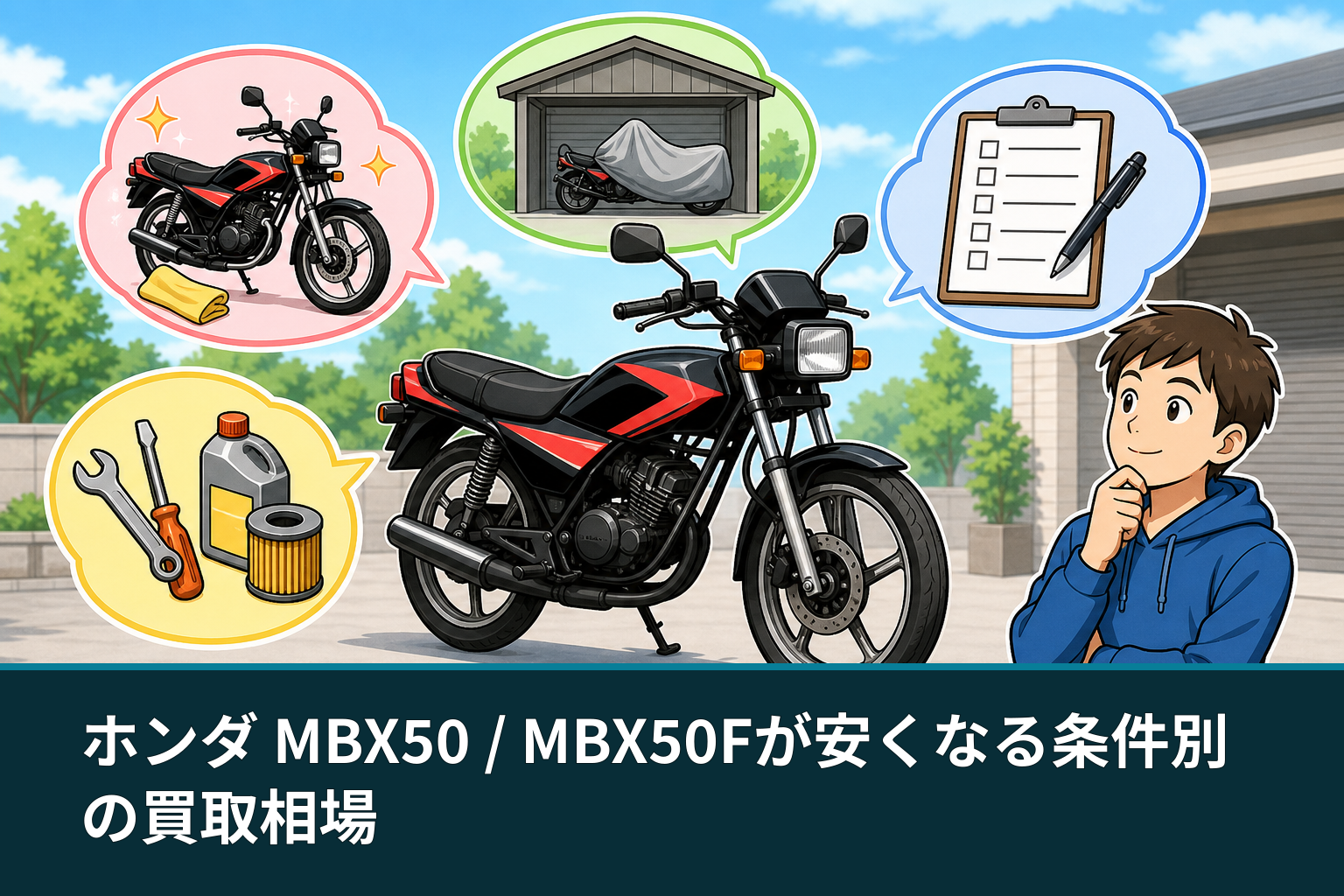 ホンダ MBX50 / MBX50Fが安くなる条件別の買取相場