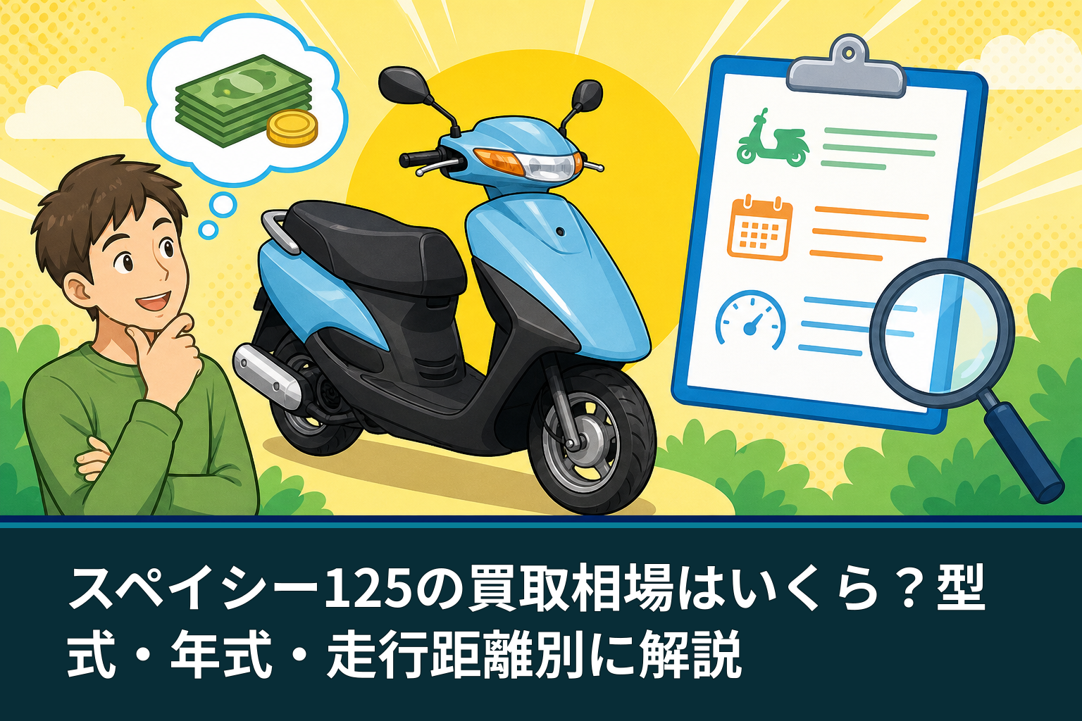 スペイシー125の買取相場はいくら?型式・年式・走行距離別に解説