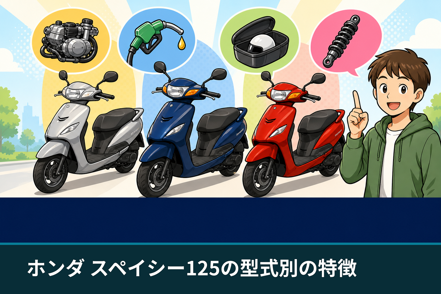ホンダ スペイシー125の型式別の特徴