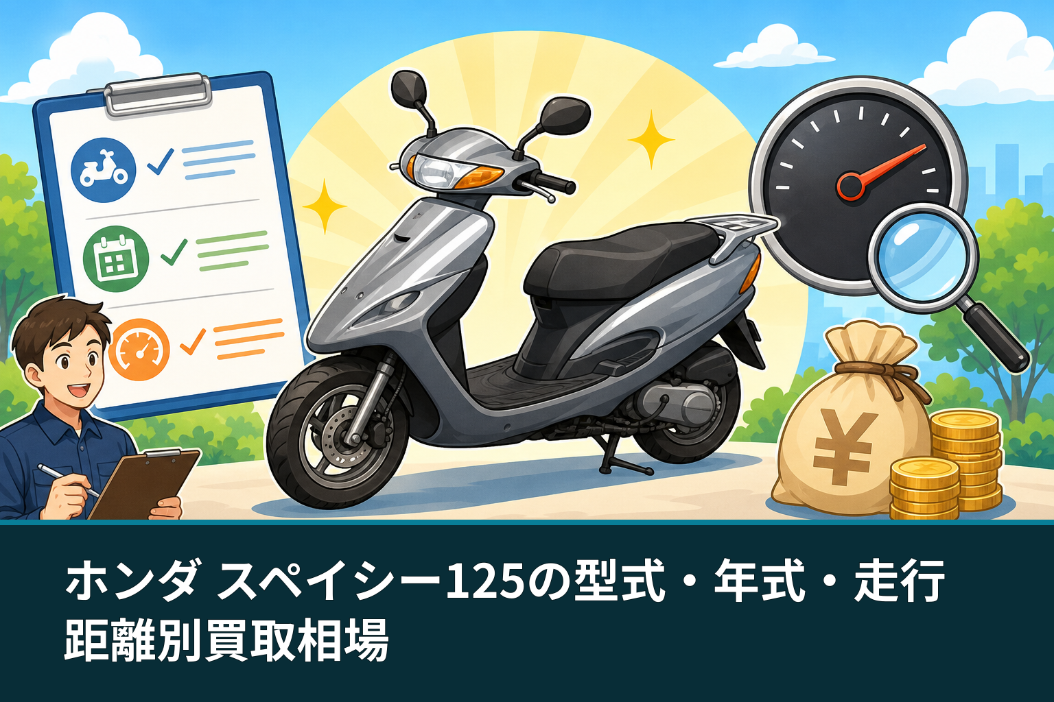 ホンダ スペイシー125の型式・年式・走行距離別買取相場