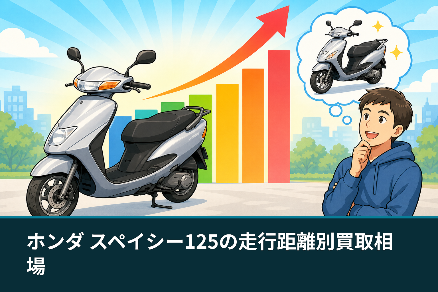 ホンダ スペイシー125の走行距離別買取相場