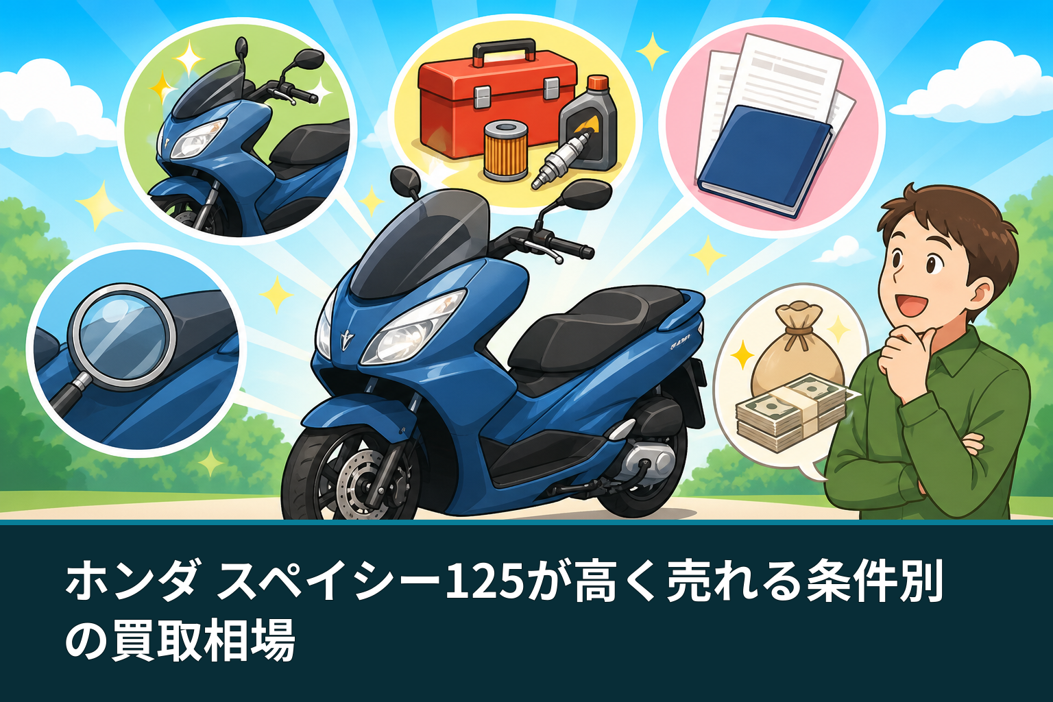 ホンダ スペイシー125が高く売れる条件別の買取相場