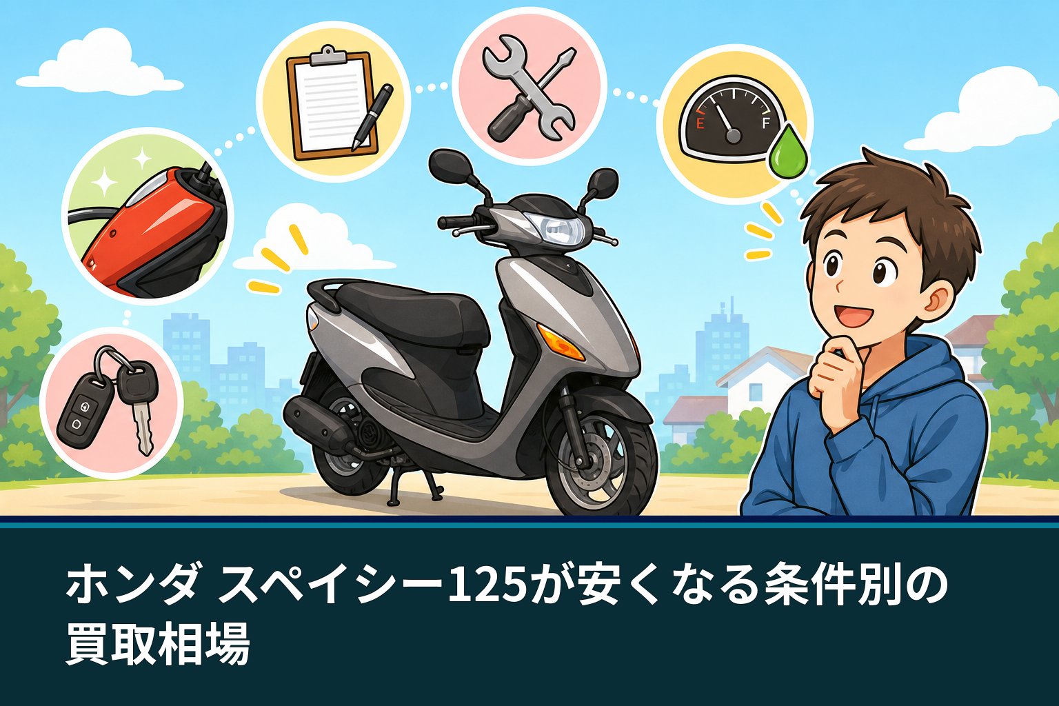 ホンダ スペイシー125が安くなる条件別の買取相場