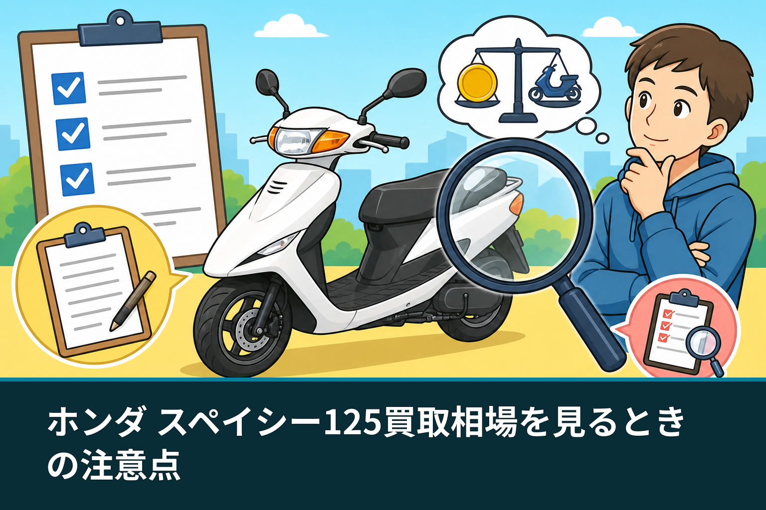 ホンダ スペイシー125買取相場を見るときの注意点