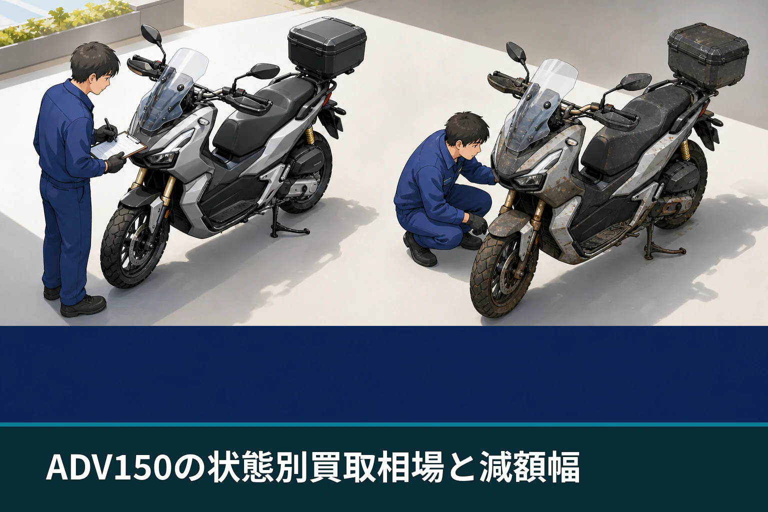 ADV150の状態別買取相場と減額幅