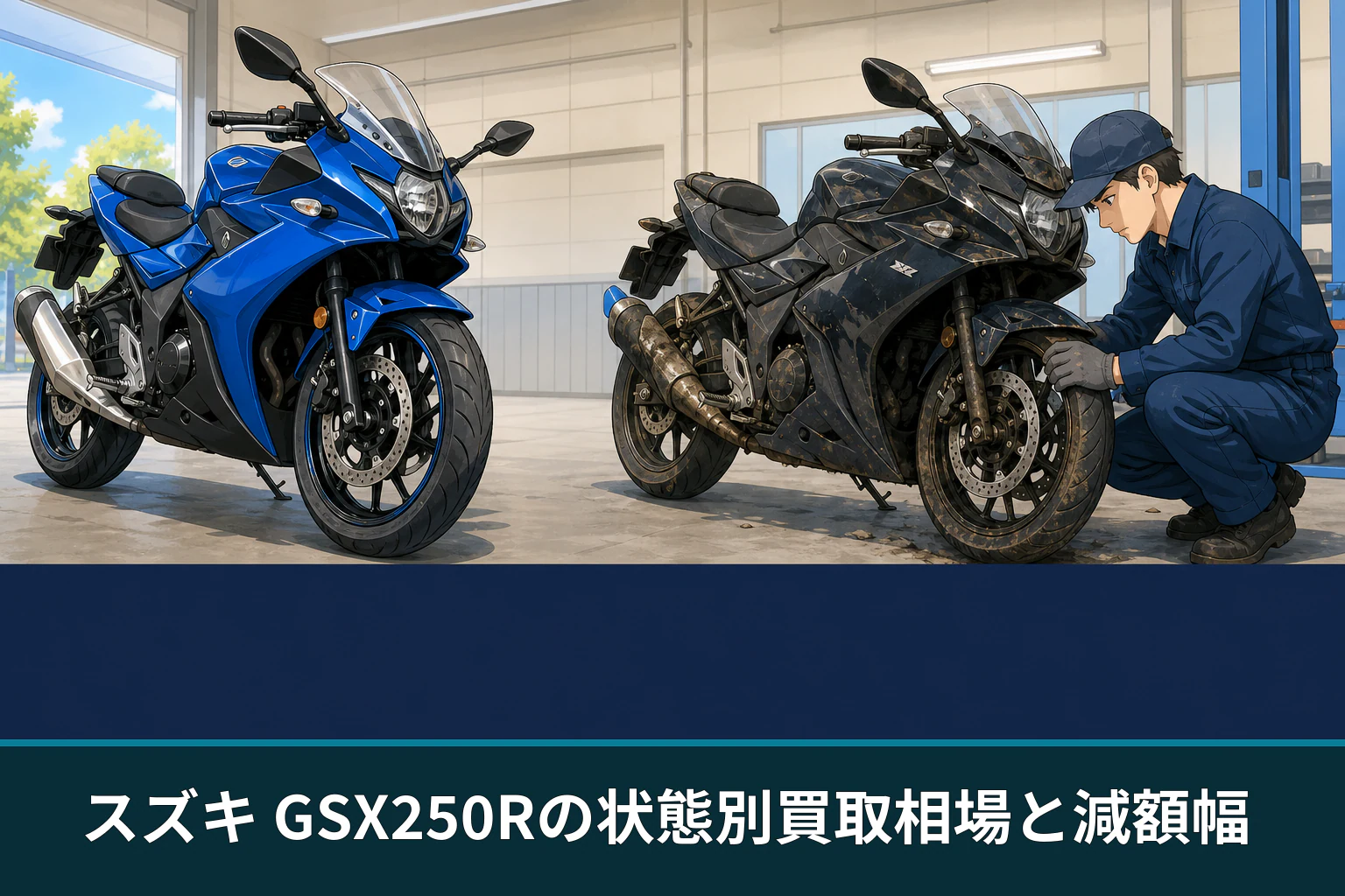 スズキ GSX250Rの状態別買取相場と減額幅