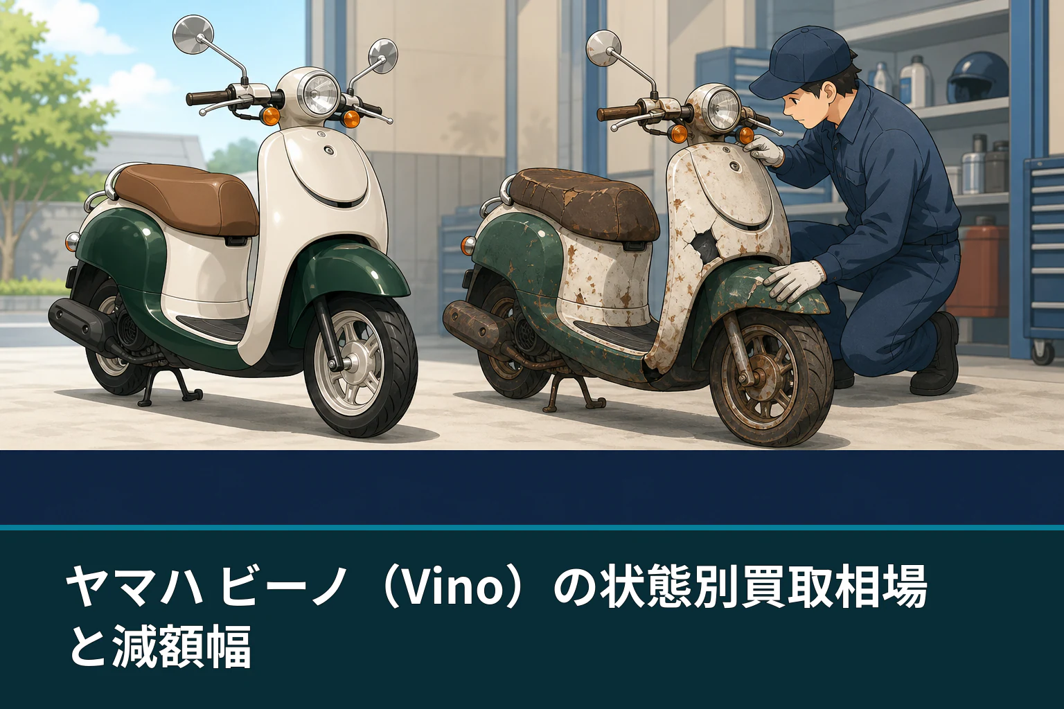 ヤマハ ビーノ(Vino)の状態別買取相場と減額幅