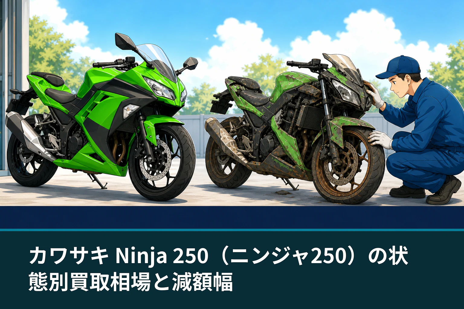 カワサキ Ninja 250(ニンジャ250)の状態別買取相場と減額幅