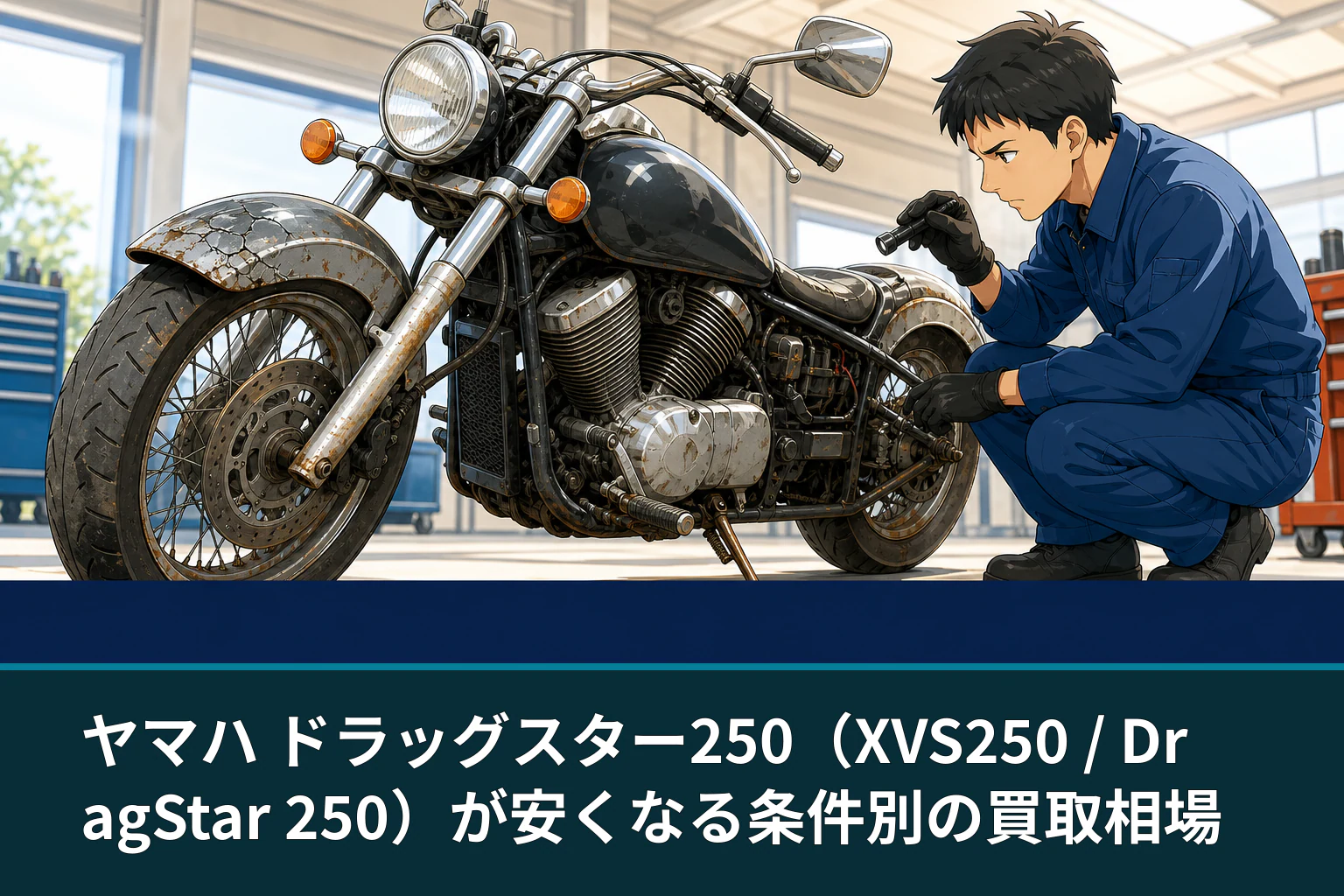 ヤマハ ドラッグスター250(XVS250 / DragStar 250)が安くなる条件別の買取相場