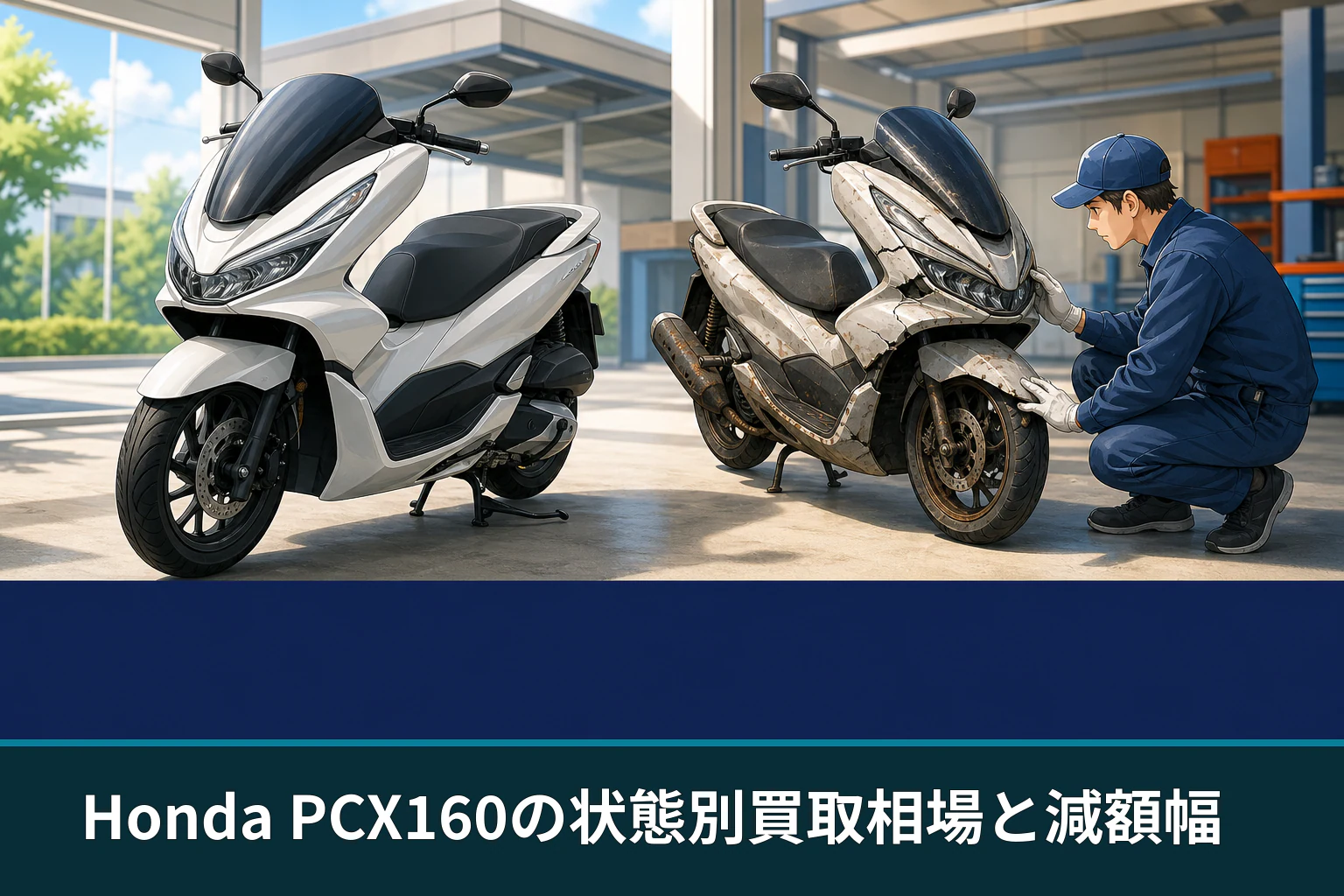 Honda PCX160の状態別買取相場と減額幅