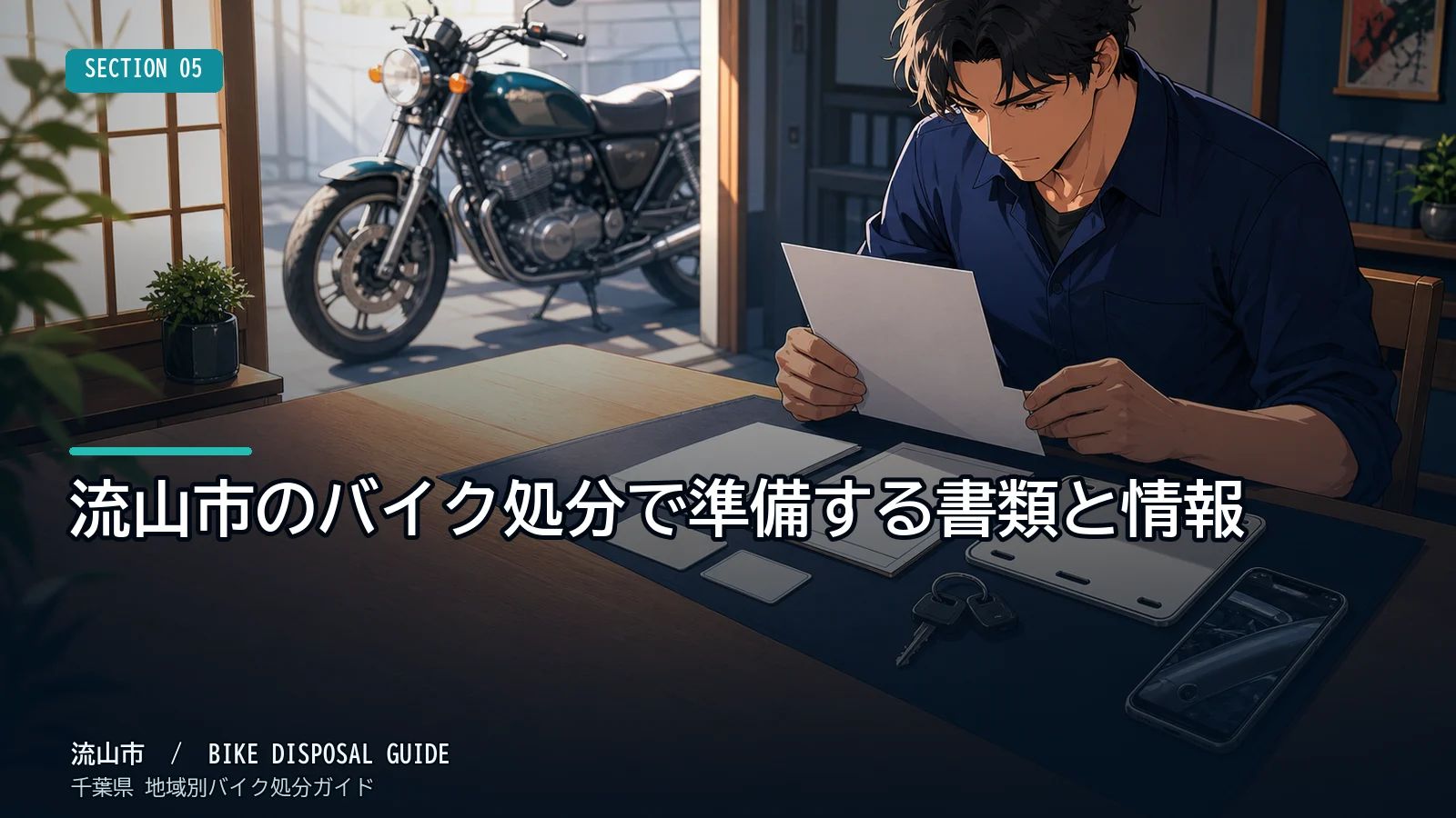 流山市のバイク処分で準備する書類と情報
