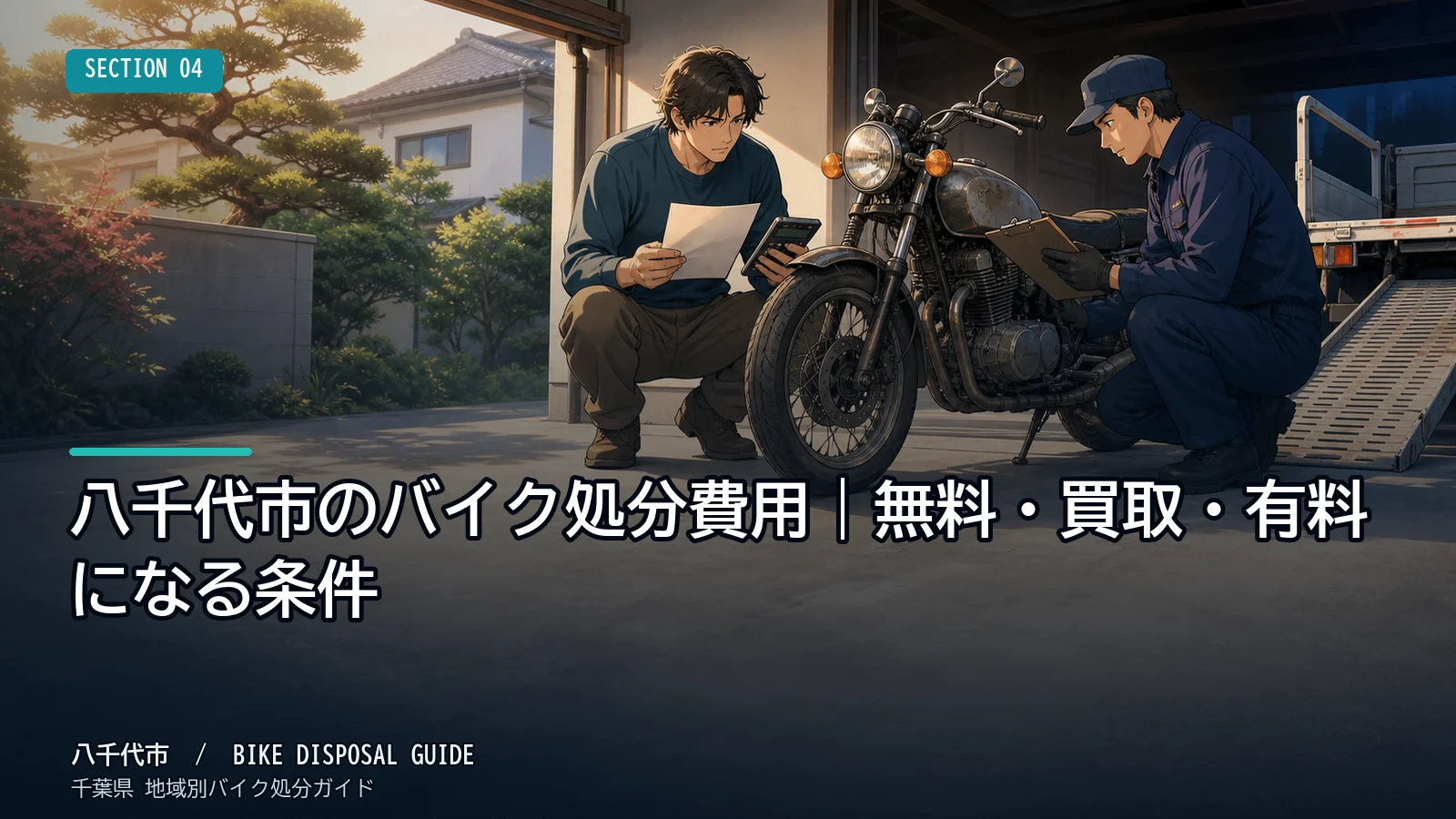 八千代市のバイク処分費用｜無料・買取・有料になる条件