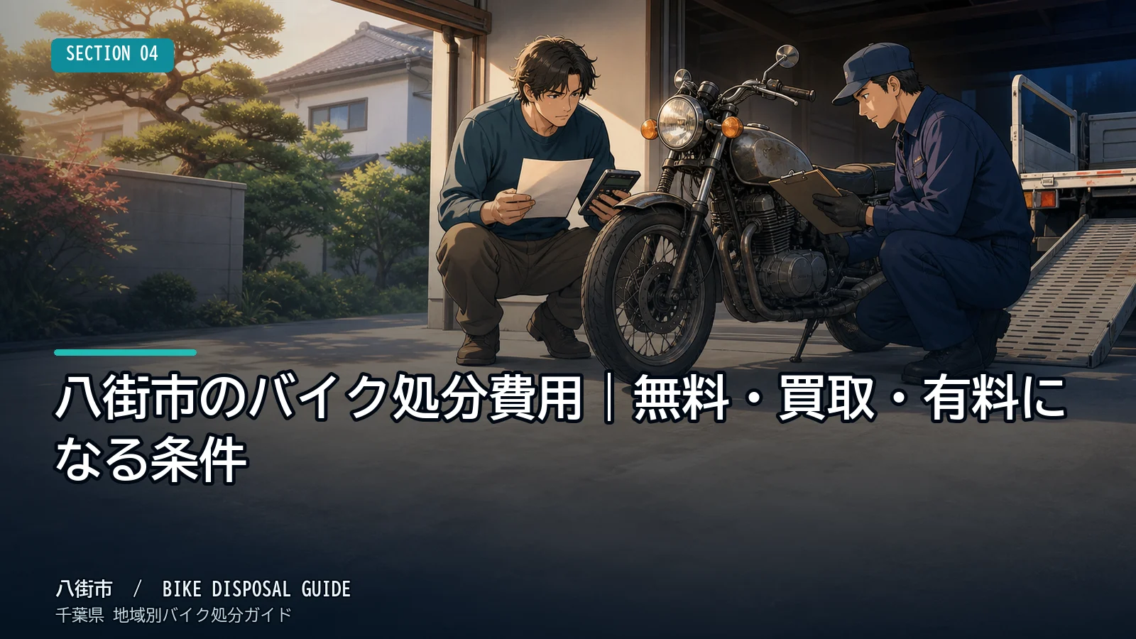 八街市のバイク処分費用｜無料・買取・有料になる条件