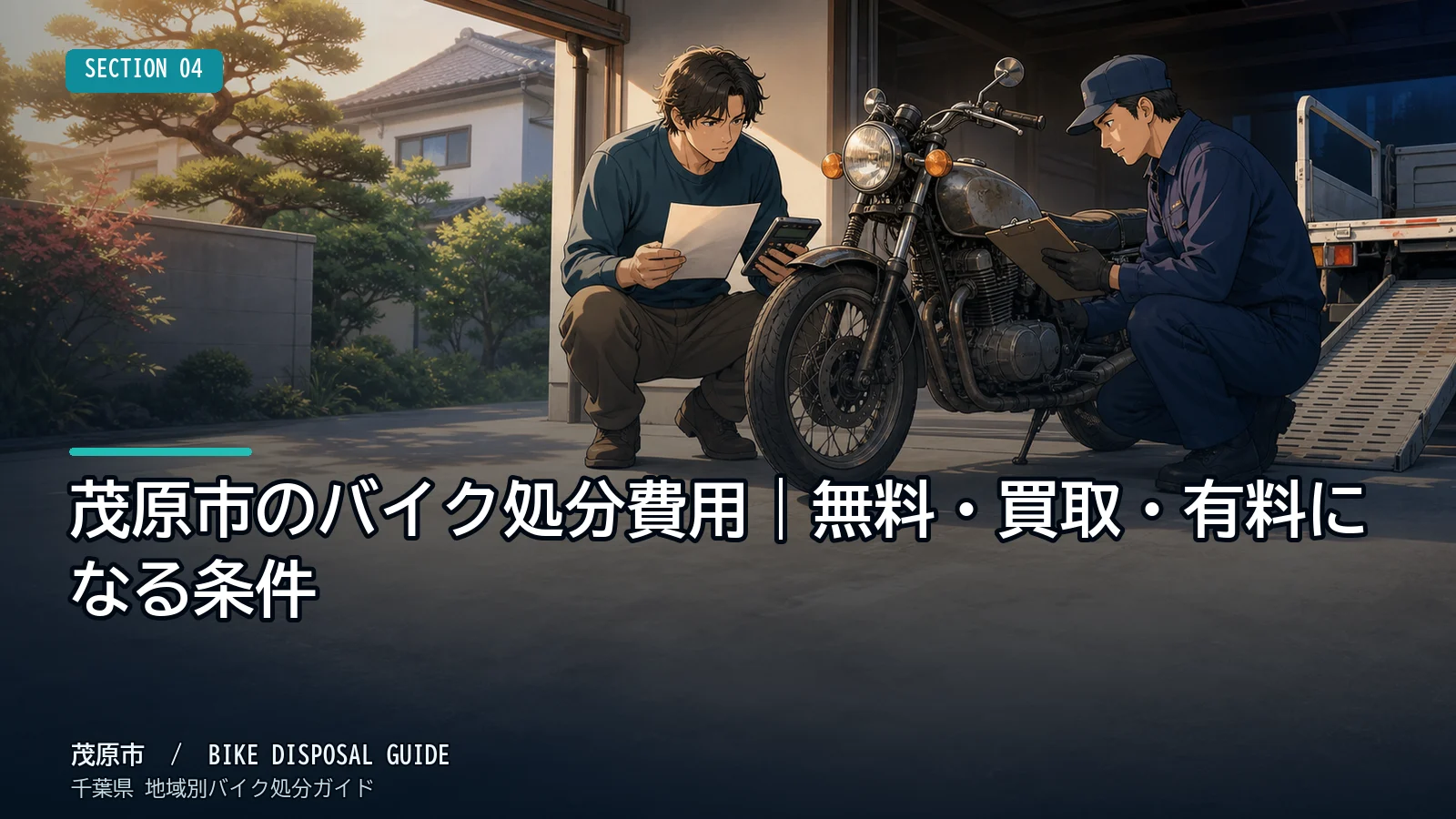 茂原市のバイク処分費用｜無料・買取・有料になる条件