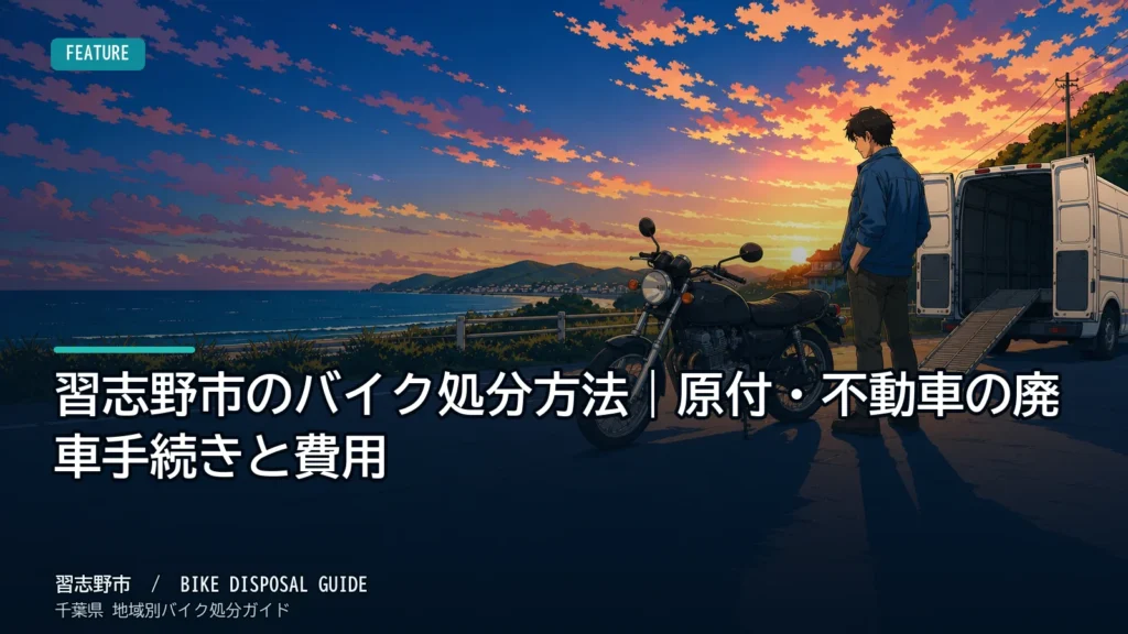 習志野市のバイク処分方法｜原付・不動車の廃車手続きと費用