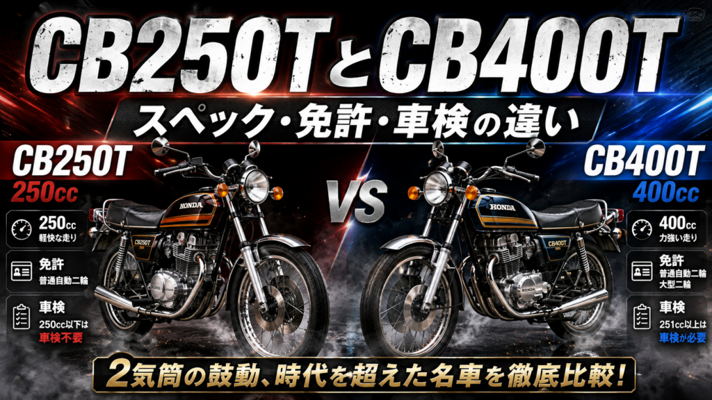 バブとはどんなバイク？正式名称・CB250TとCB400Tの違いから中古購入
