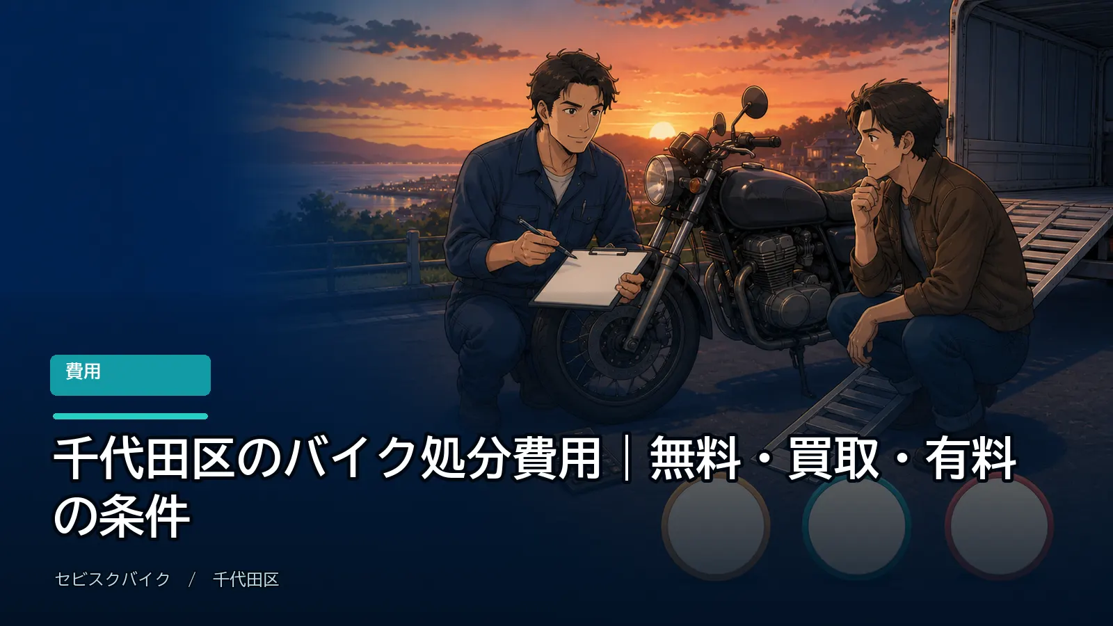 千代田区のバイク処分費用｜無料・買取・有料の条件