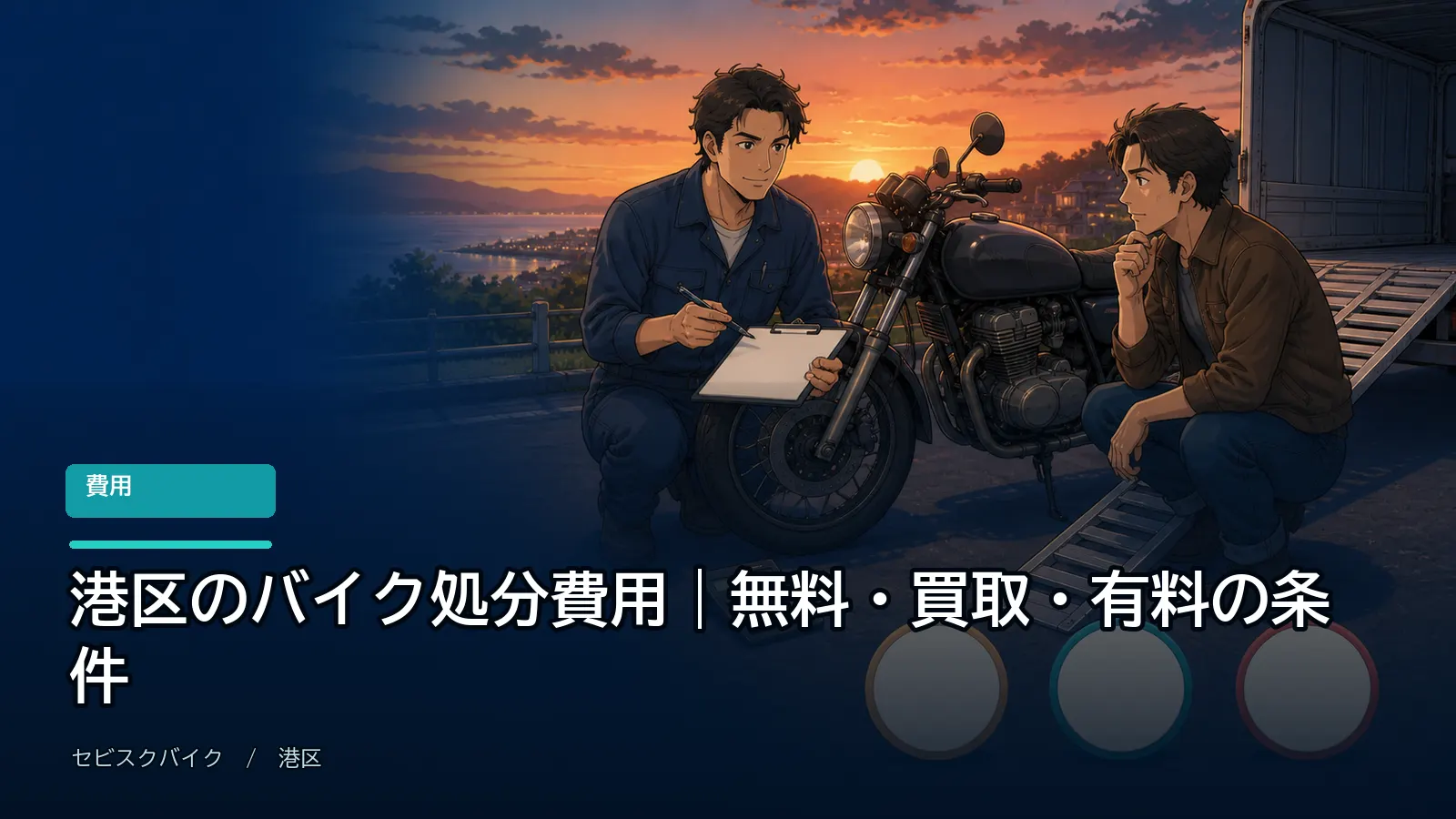 港区のバイク処分費用|無料・買取・有料の条件