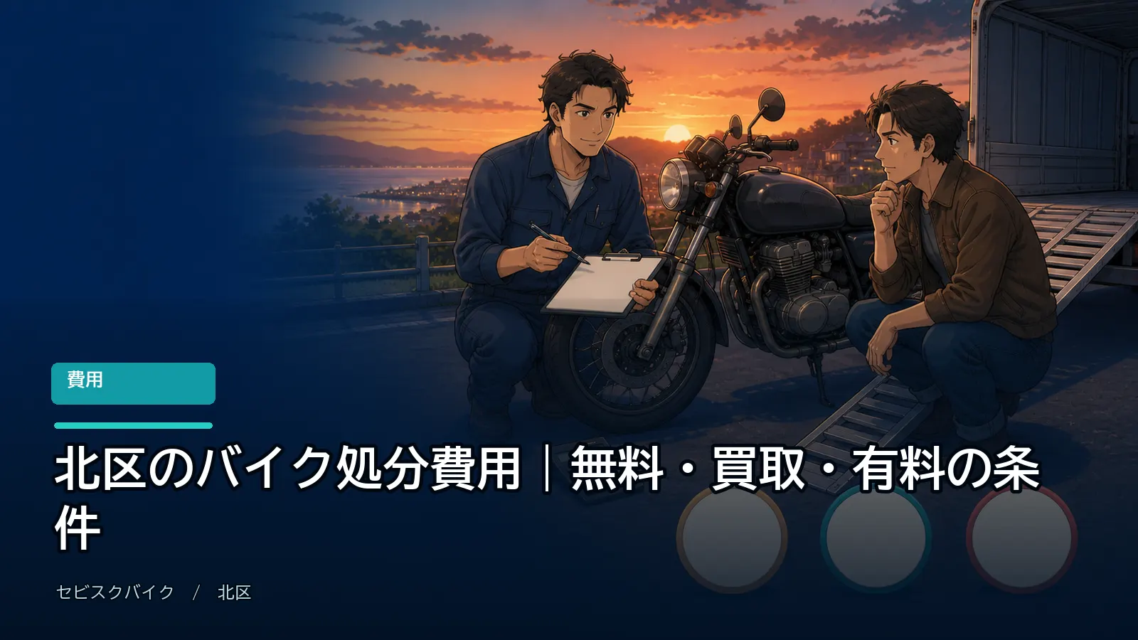 北区のバイク処分費用|無料・買取・有料の条件