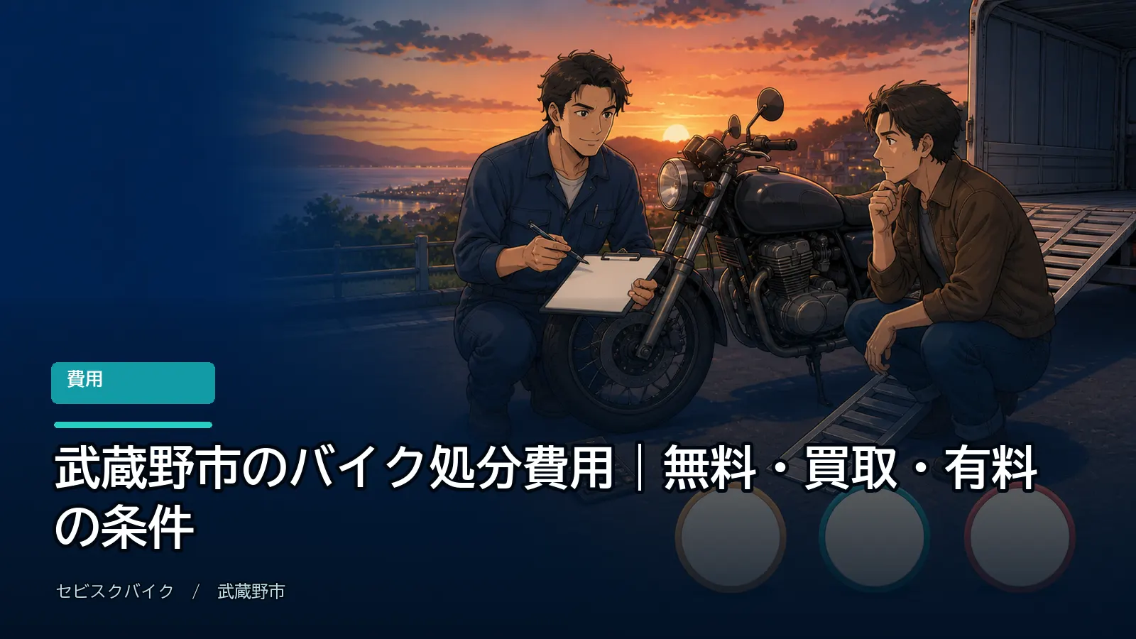 武蔵野市のバイク処分費用｜無料・買取・有料の条件