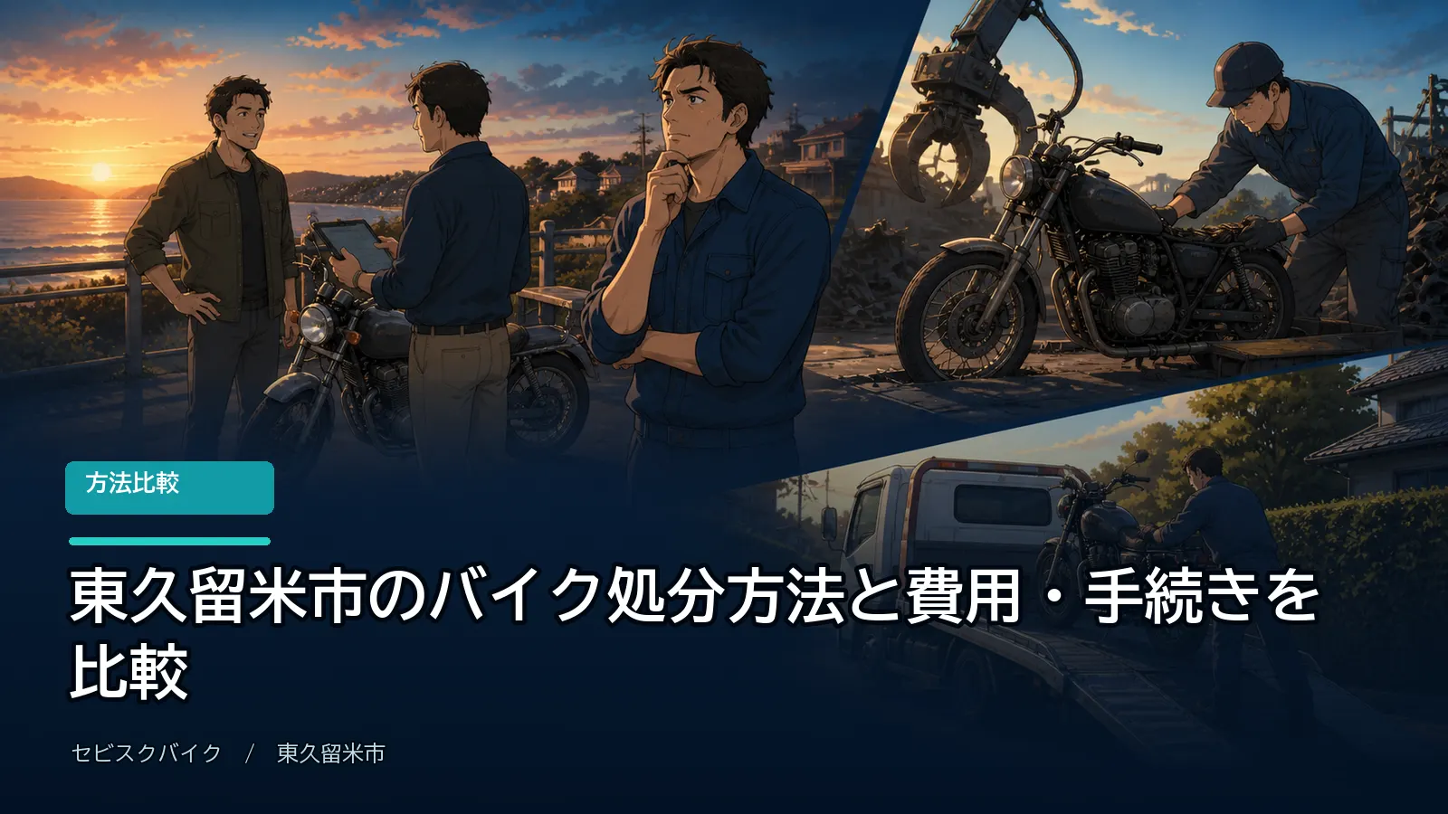 東久留米市のバイク処分方法と費用・手続きを比較