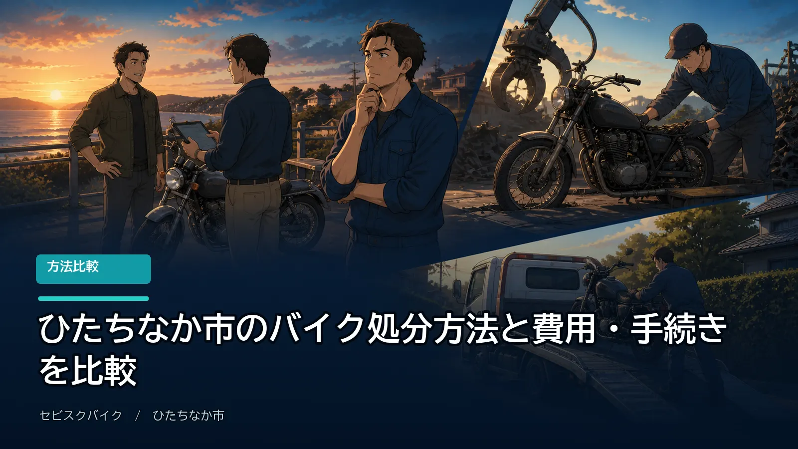 ひたちなか市のバイク処分方法と費用・手続きを比較