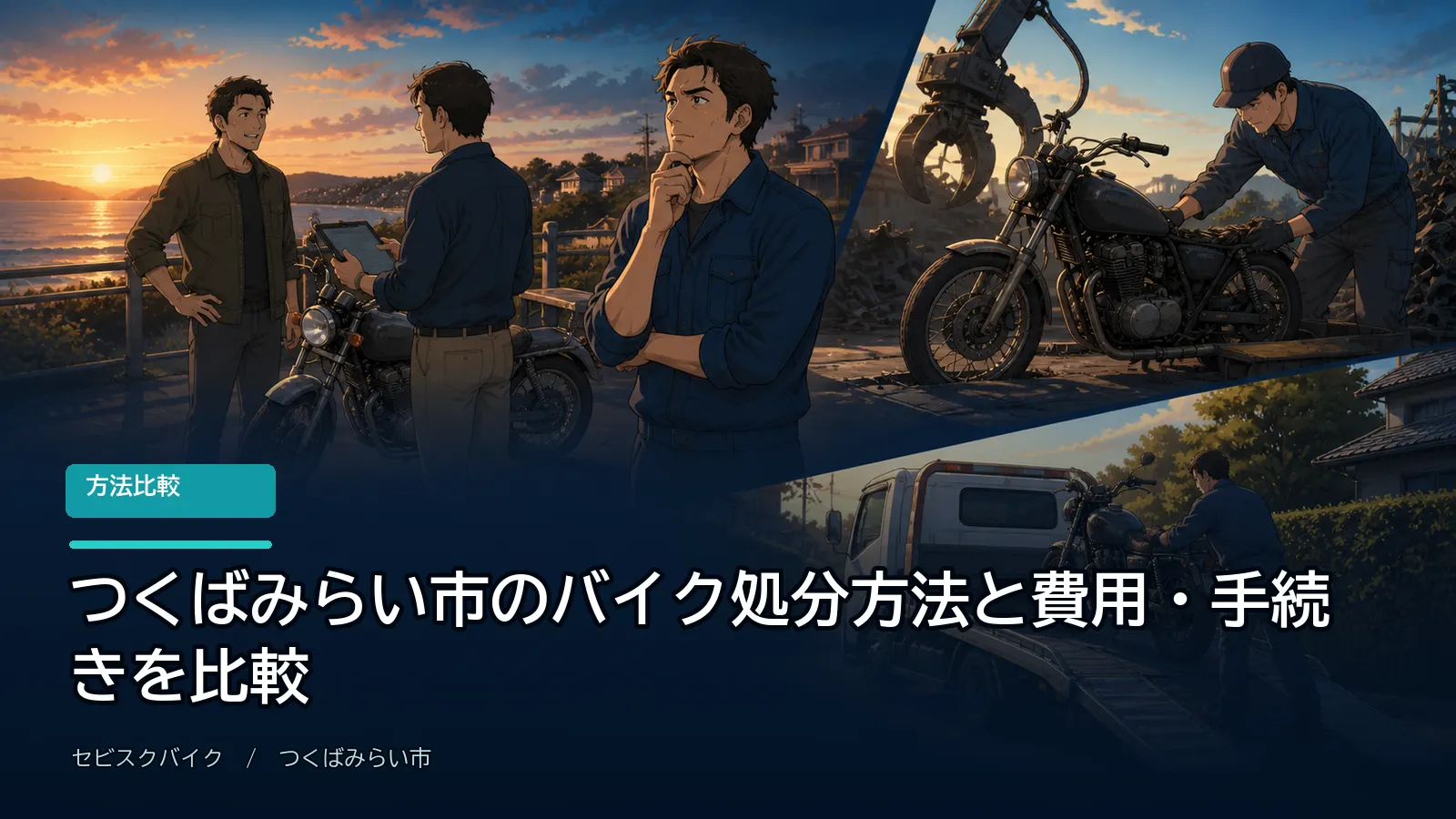 つくばみらい市のバイク処分方法と費用・手続きを比較