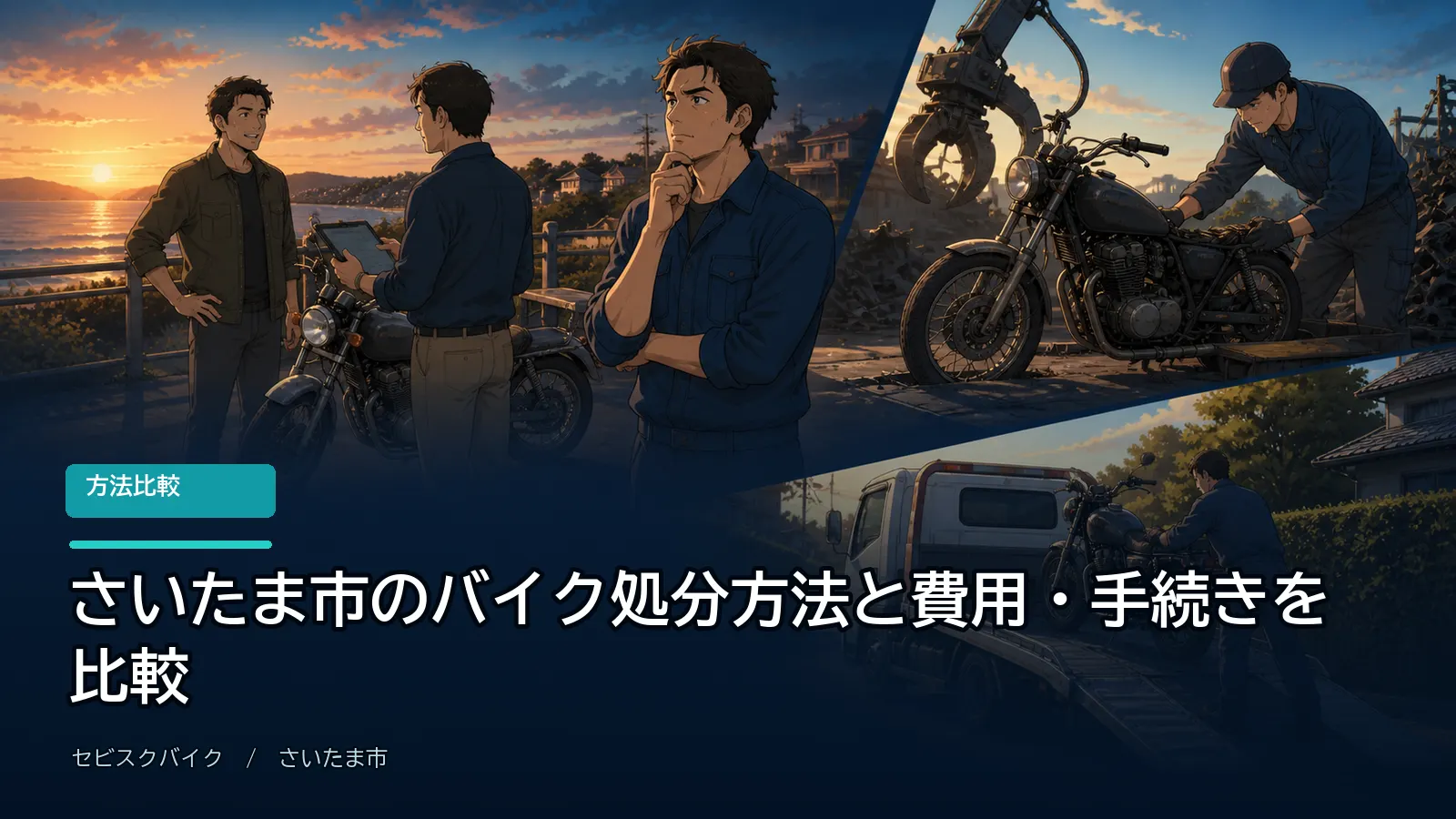 さいたま市のバイク処分方法と費用・手続きを比較