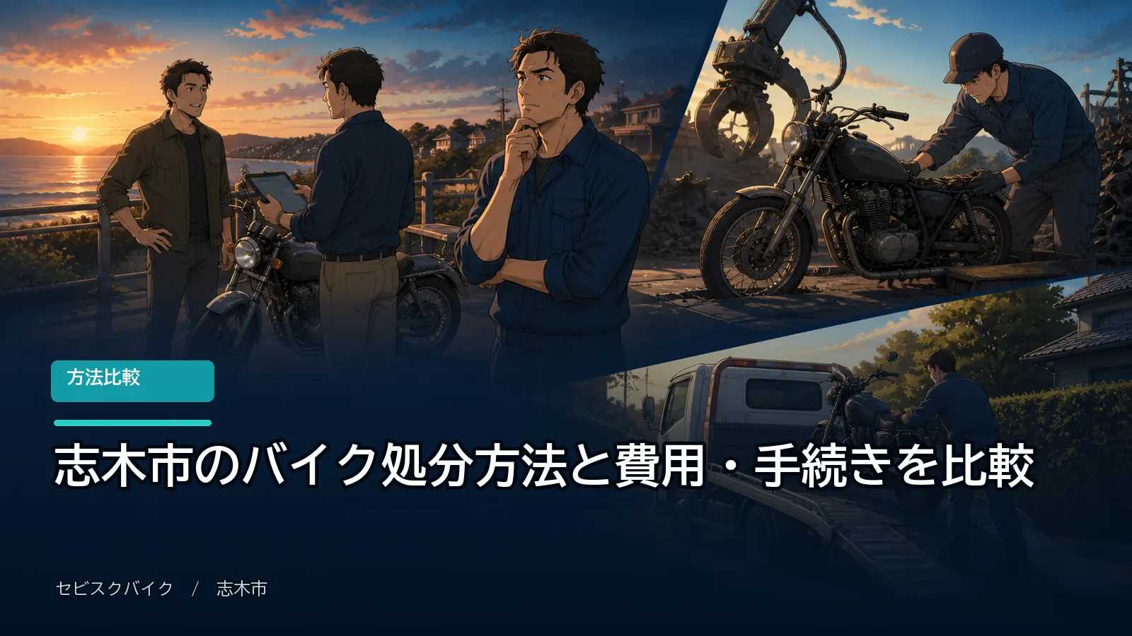 志木市のバイク処分方法と費用・手続きを比較