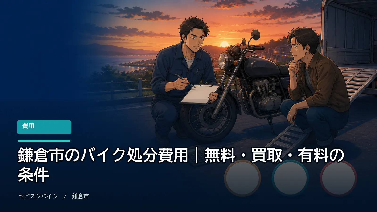 鎌倉市のバイク処分費用|無料・買取・有料の条件