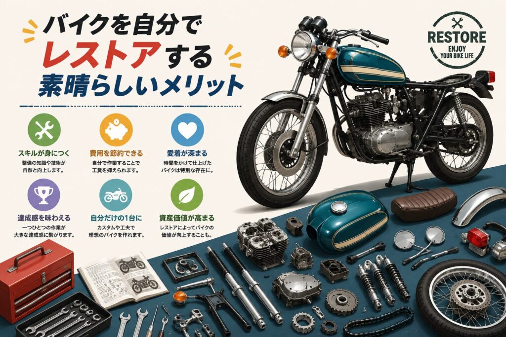 バイクを自分でレストアする素晴らしいメリット